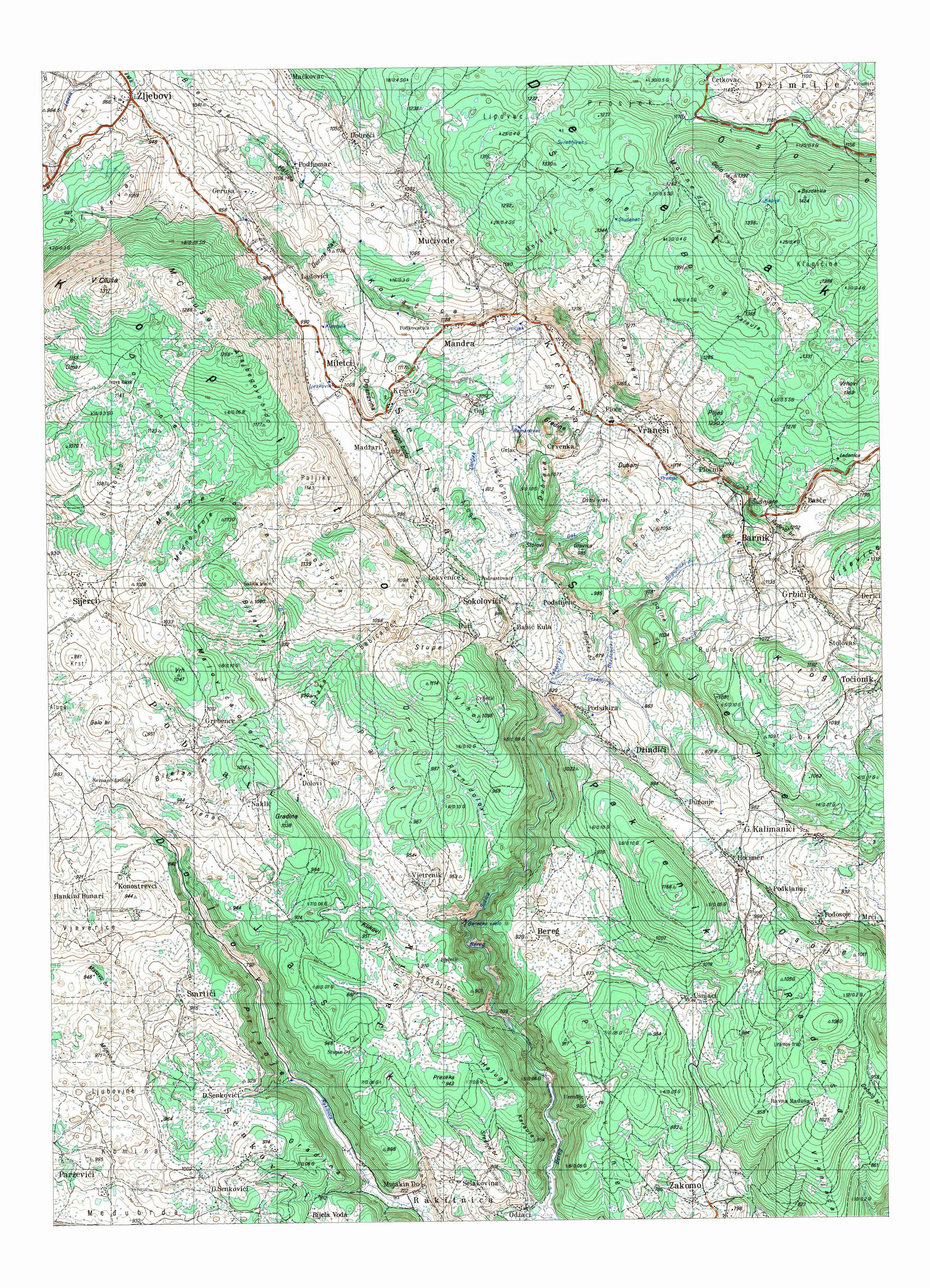  topografska karta BiH 25000 JNA  Goražde