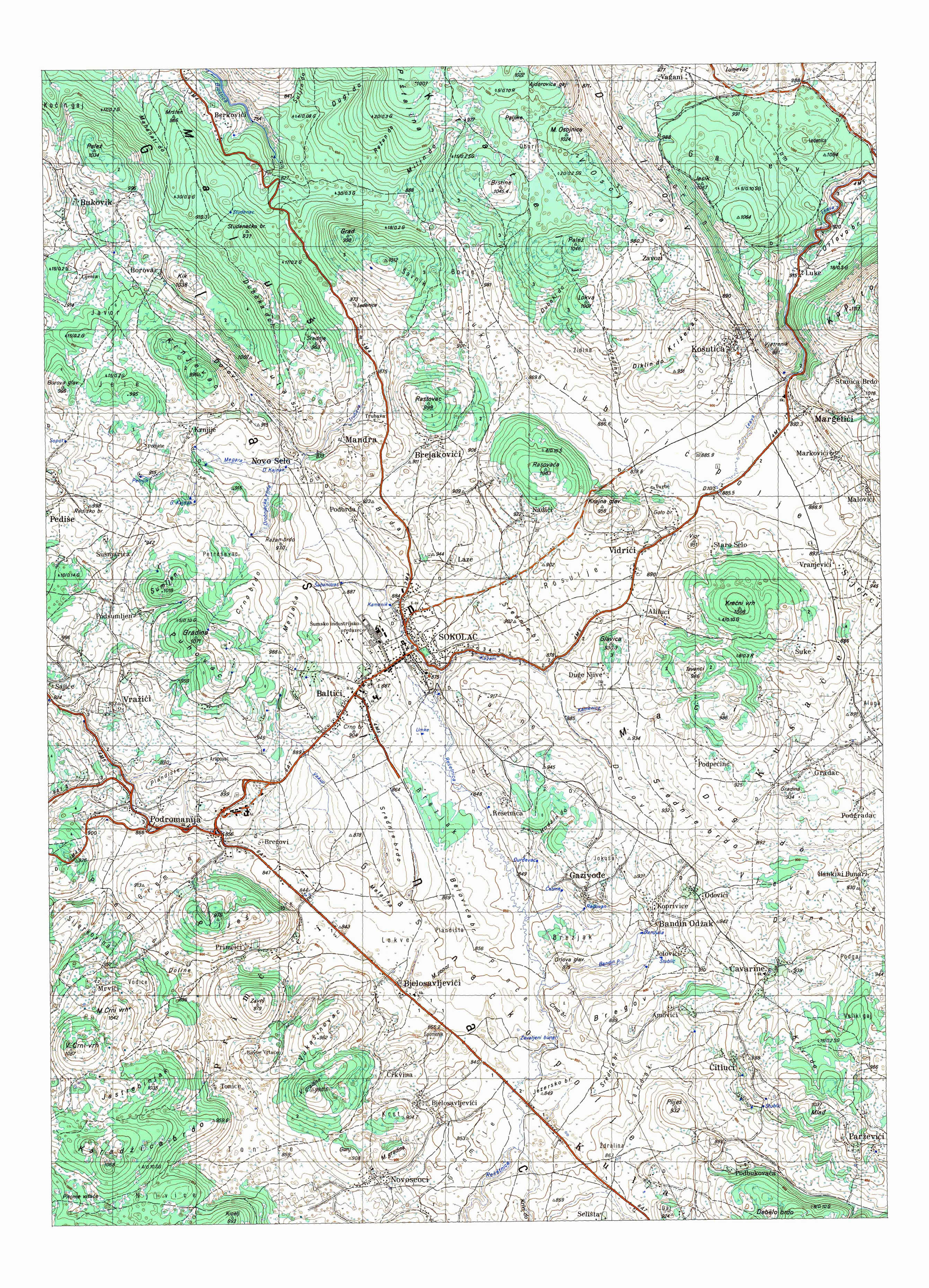  topografska karta BiH 25000 JNA  Goražde
