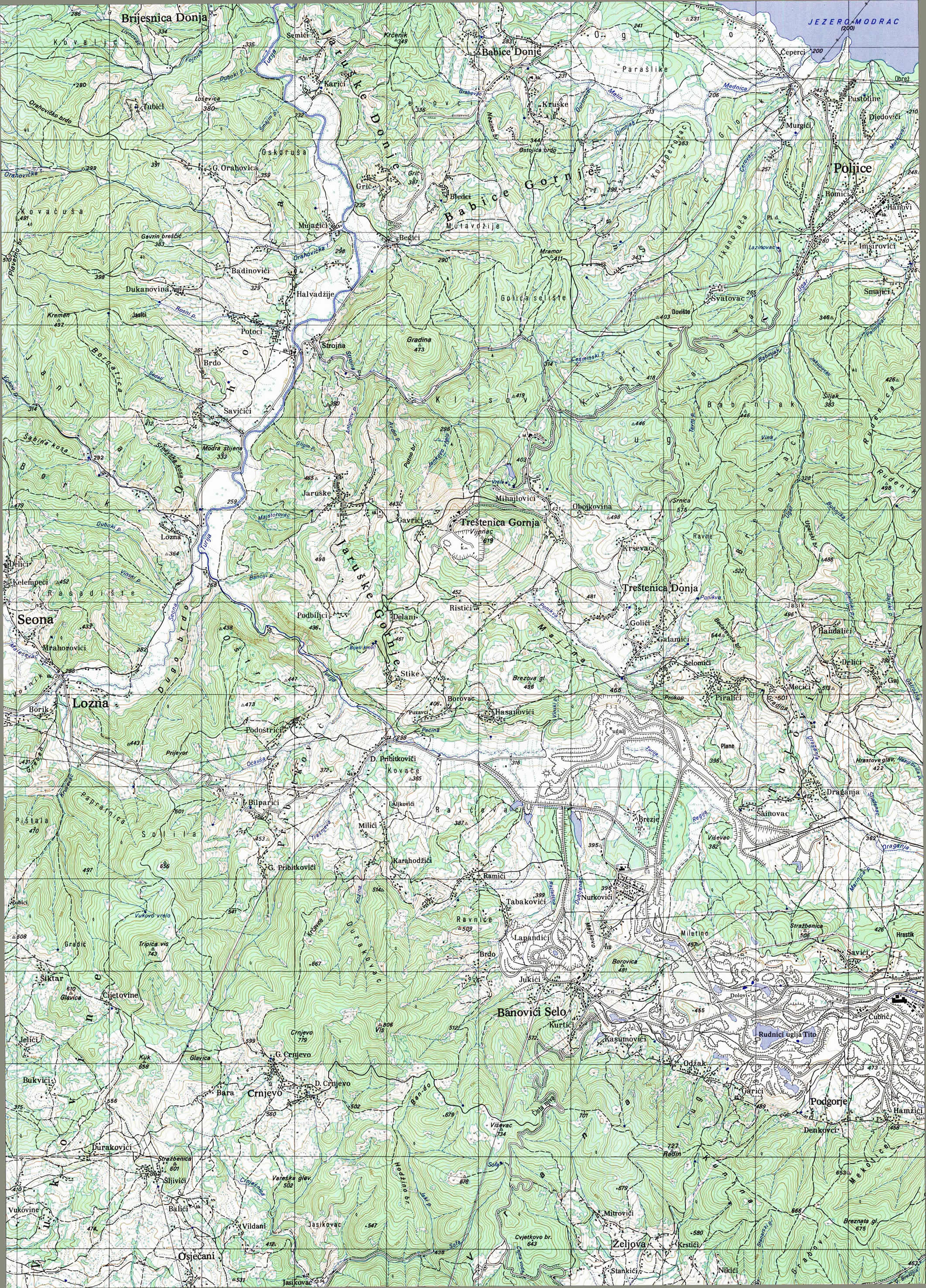  topografska karta BiH 25000 JNA  Poljice