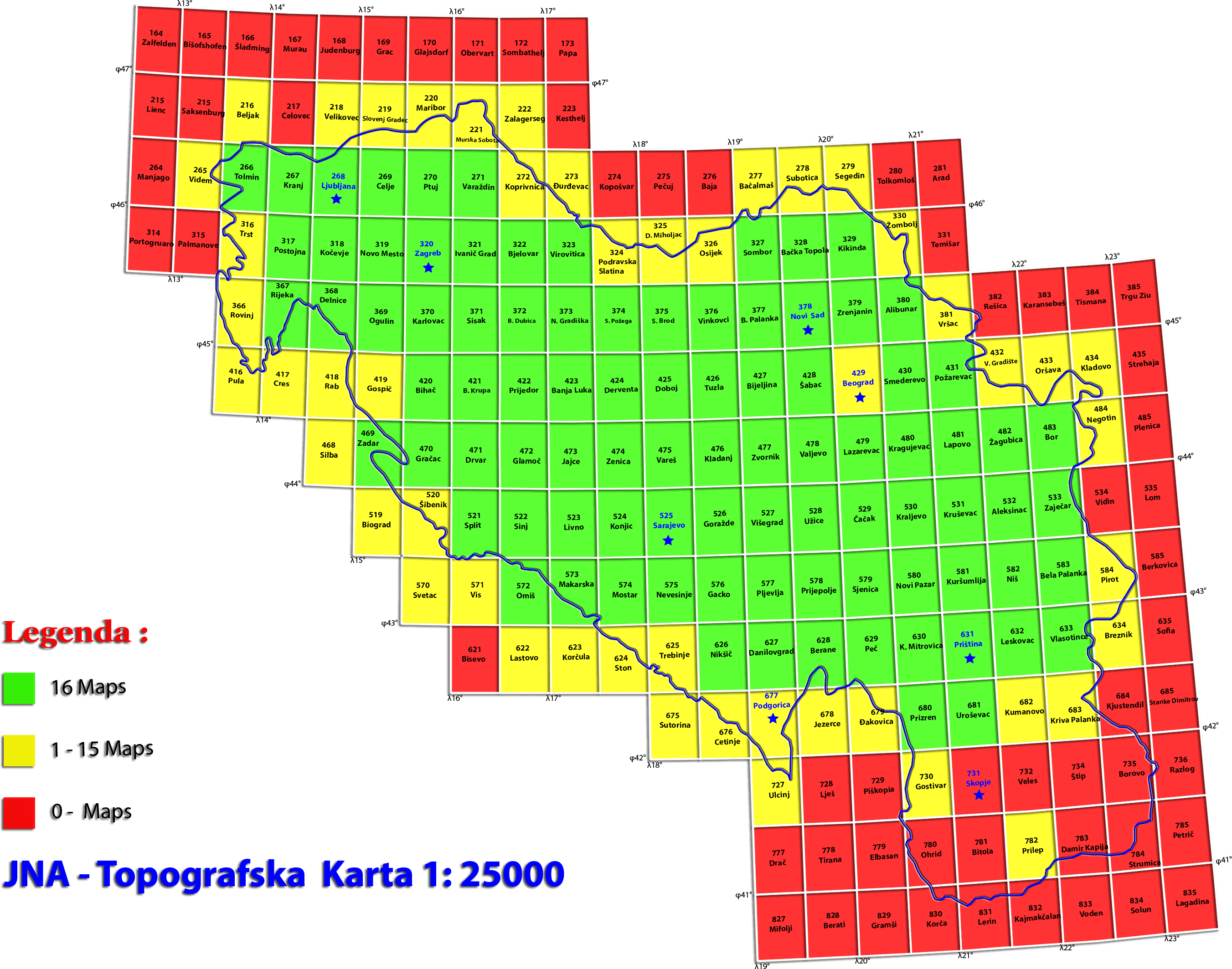 topografske karte jna