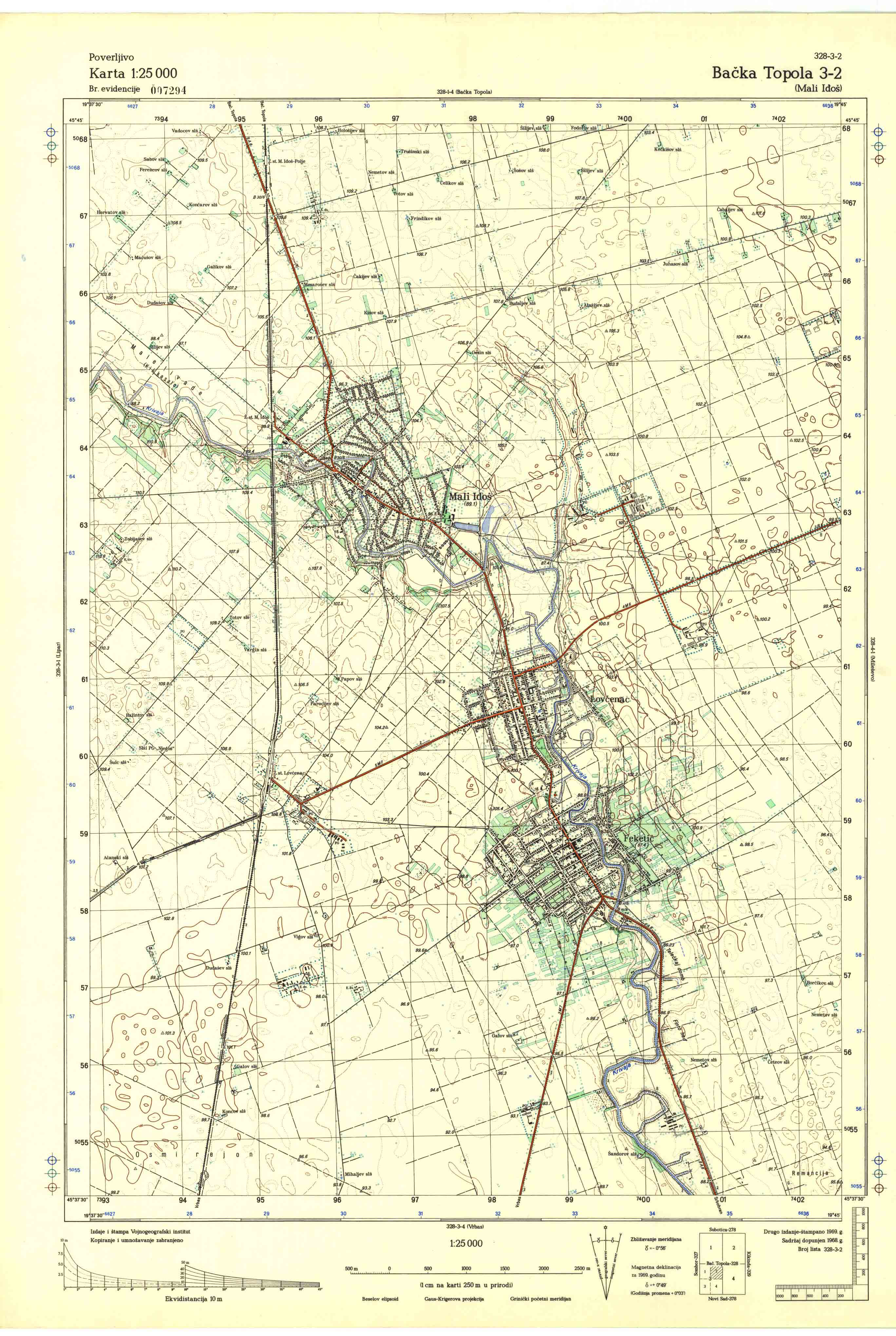  topografska karta srbije 25000 JNA  