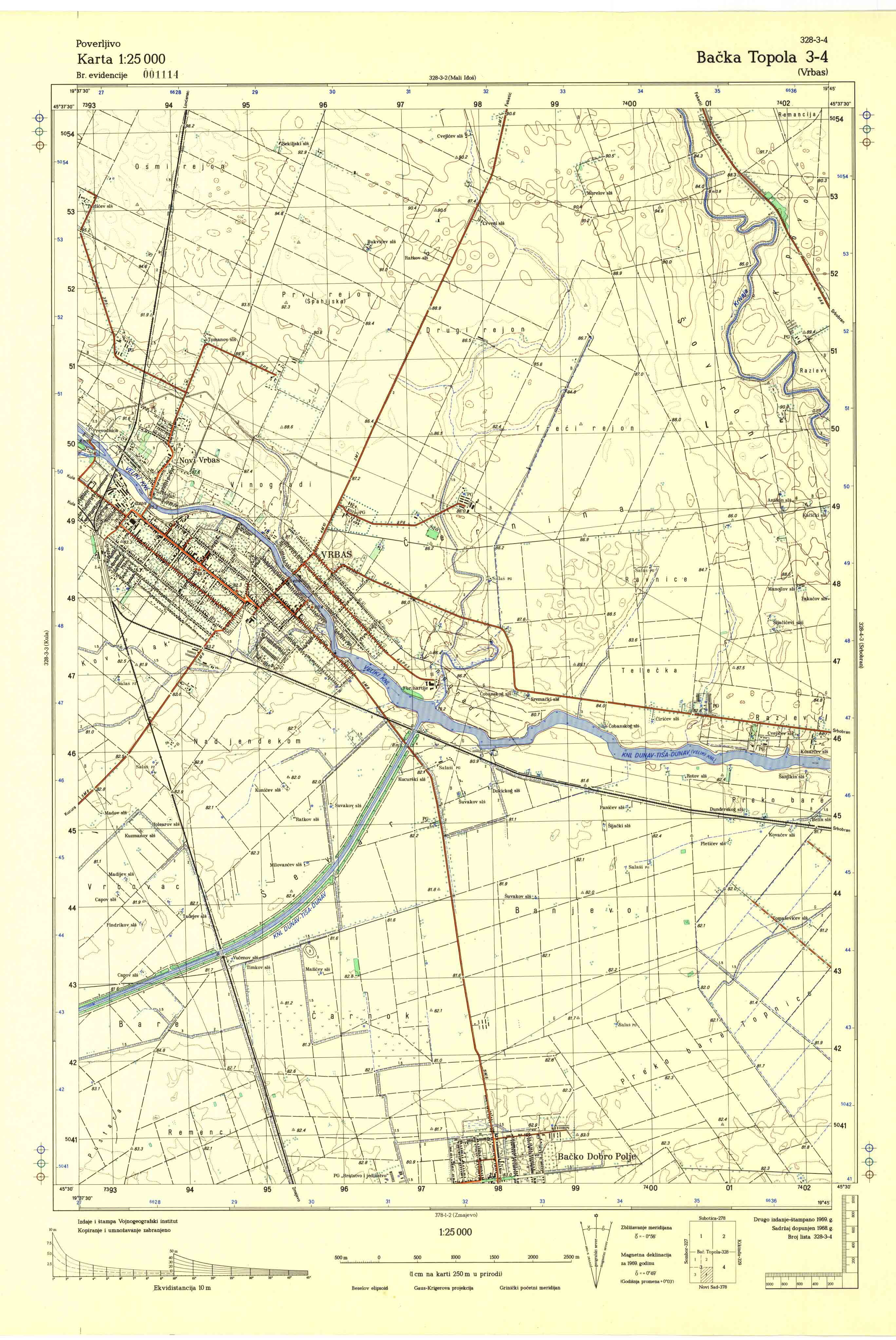  topografska karta srbije 25000 JNA  