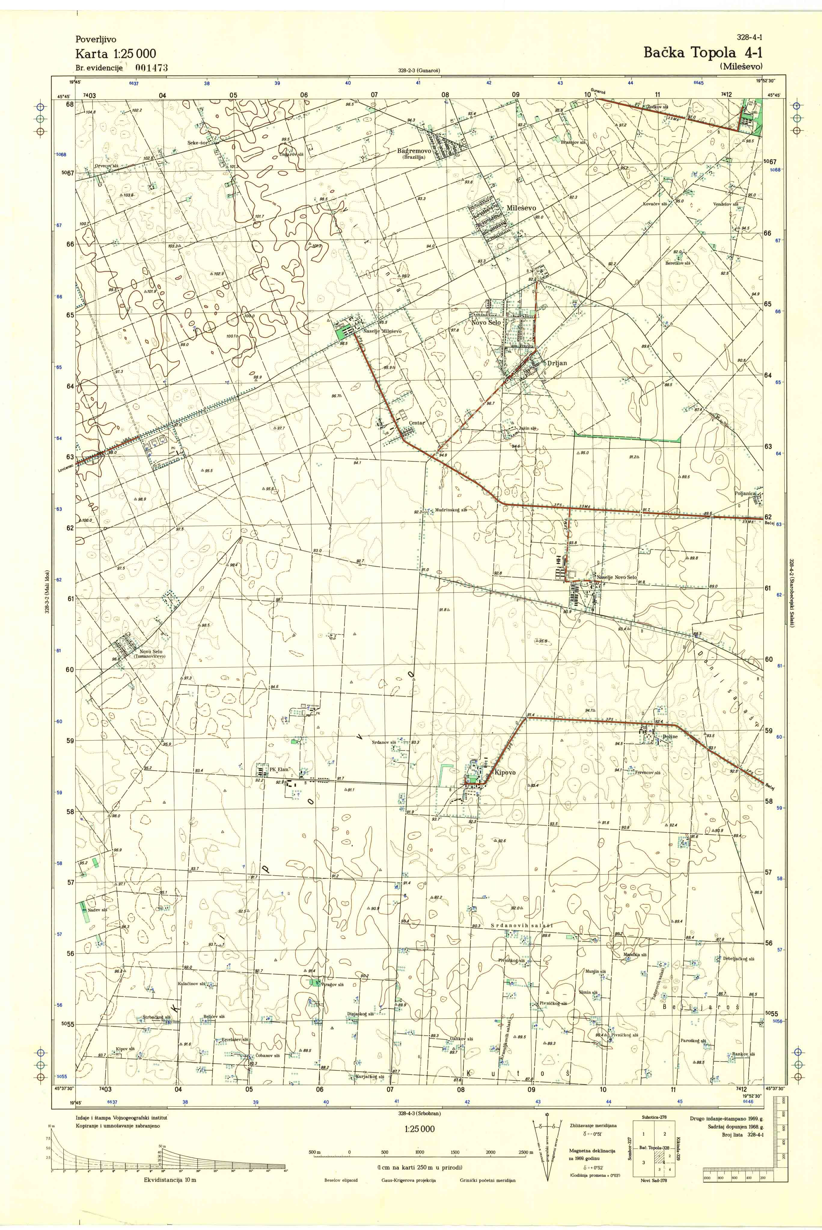  topografska karta srbije 25000 JNA  