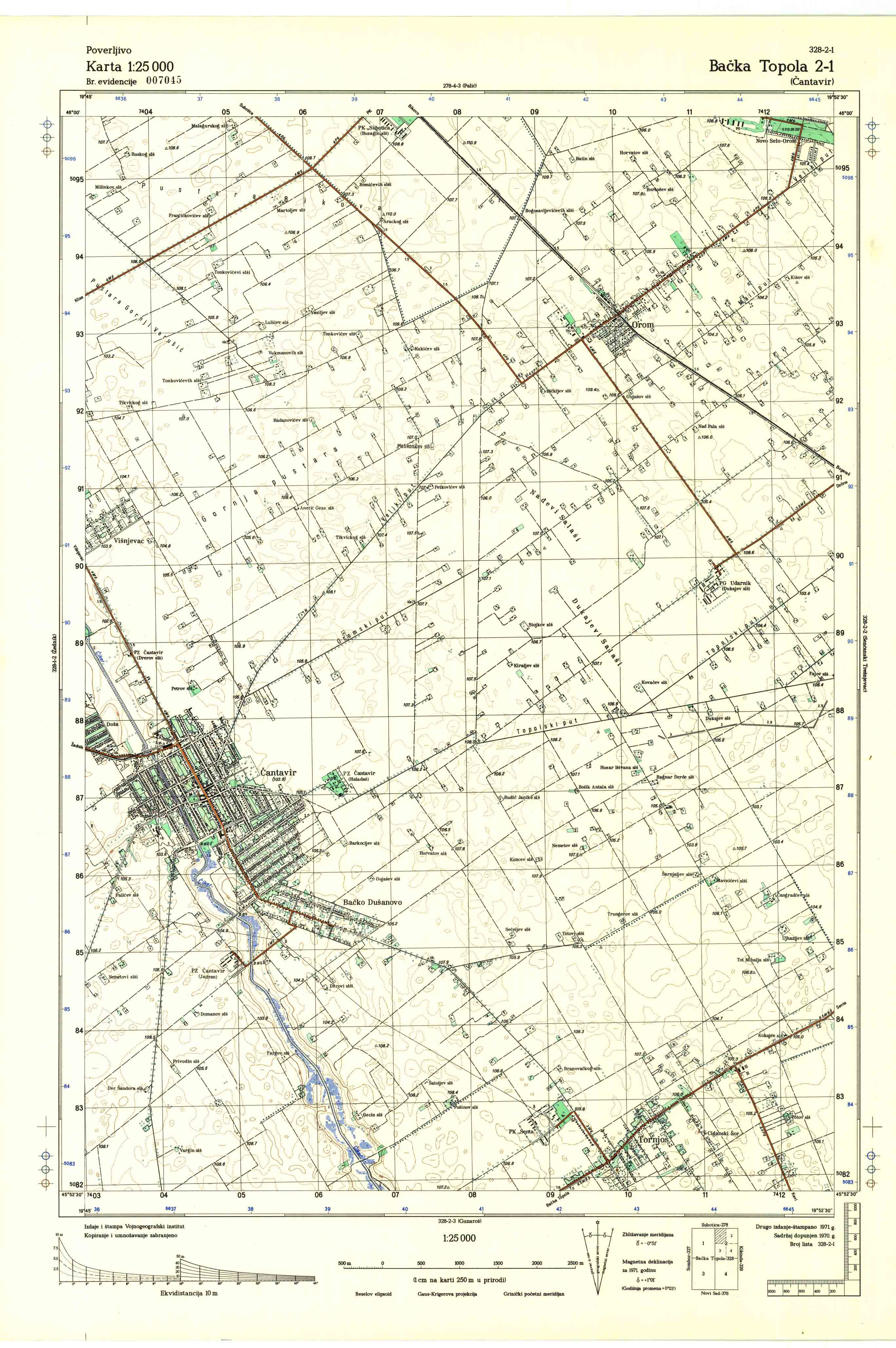  topografska karta srbije 25000 JNA  