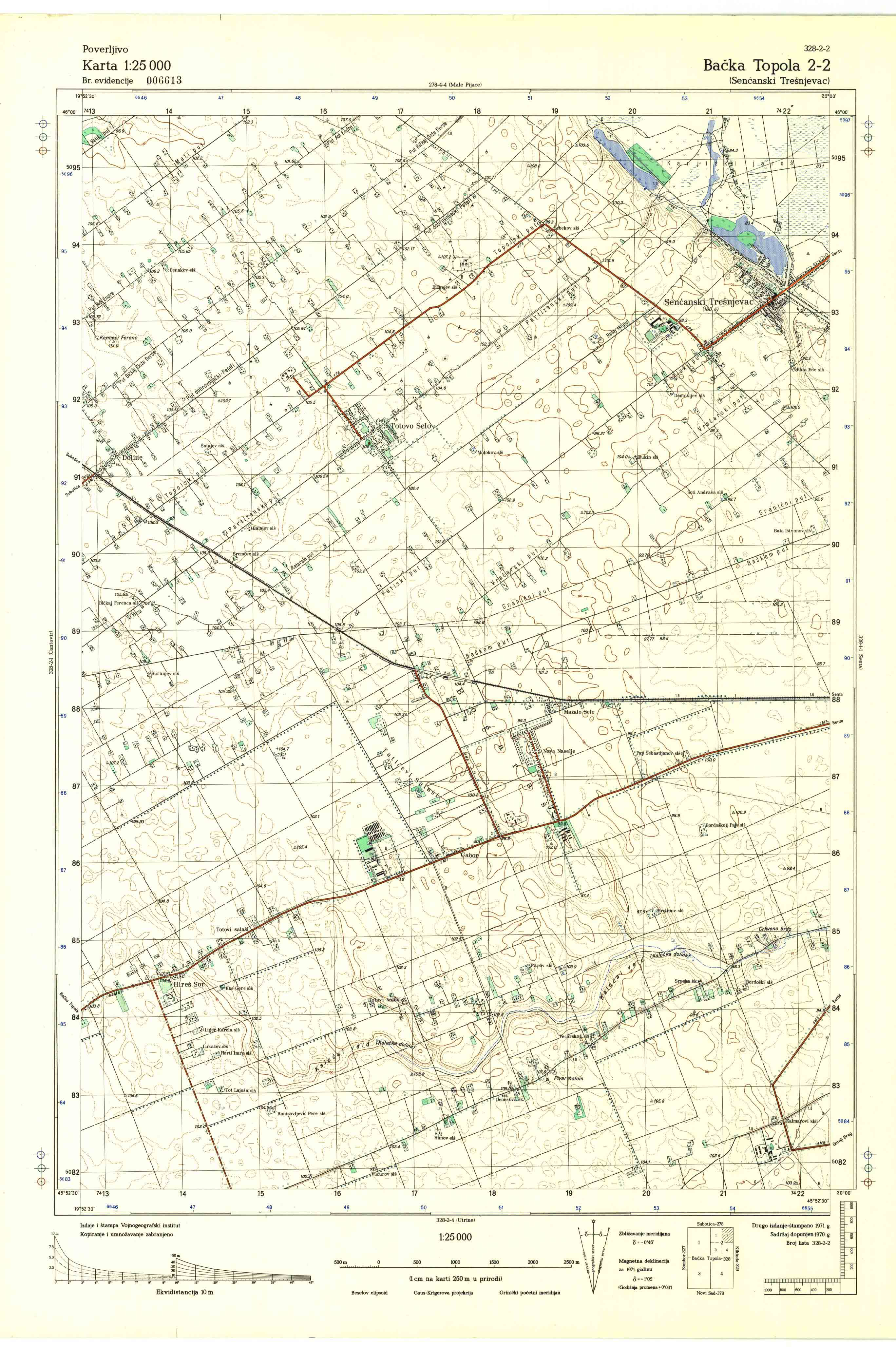  topografska karta srbije 25000 JNA  