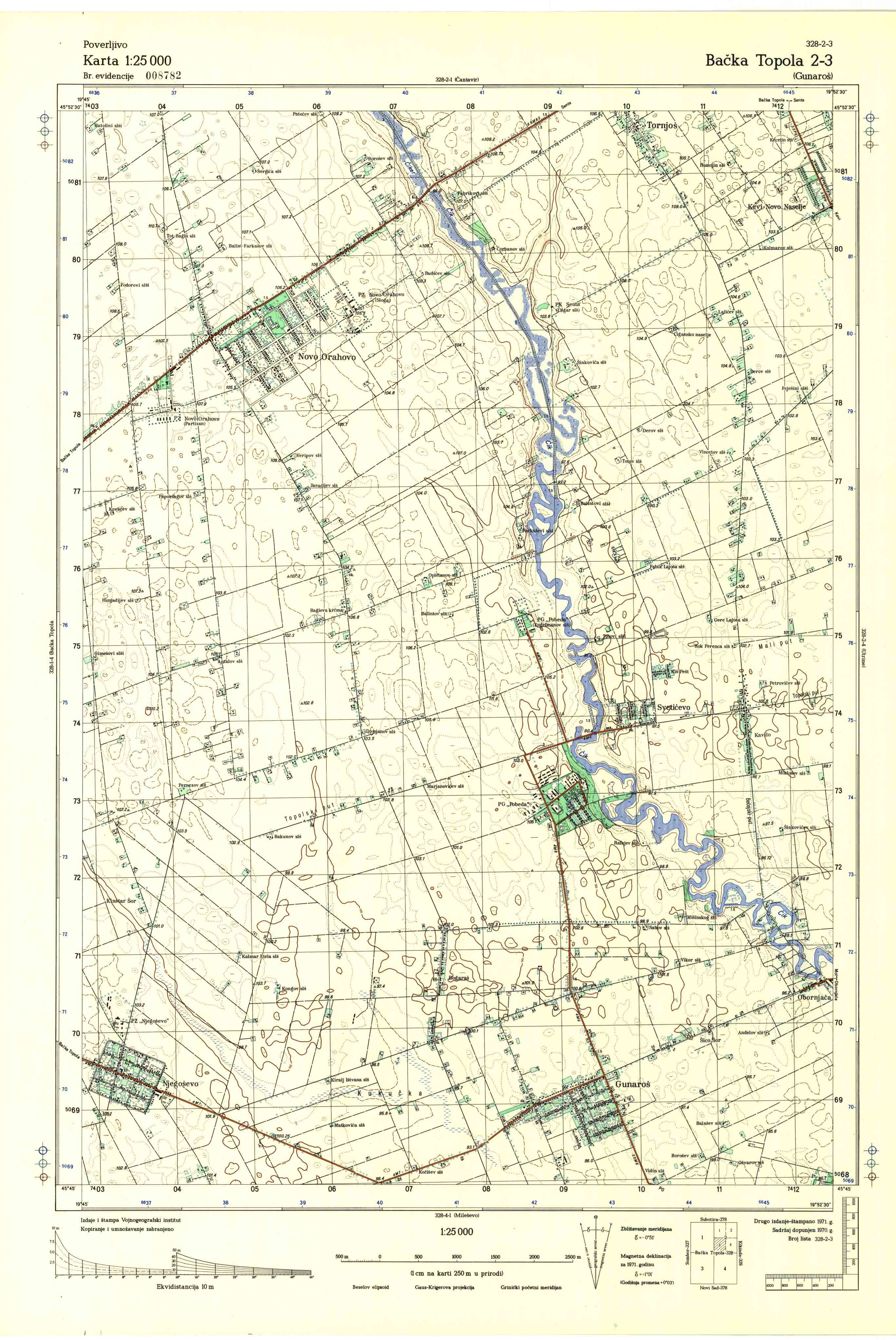  topografska karta srbije 25000 JNA  