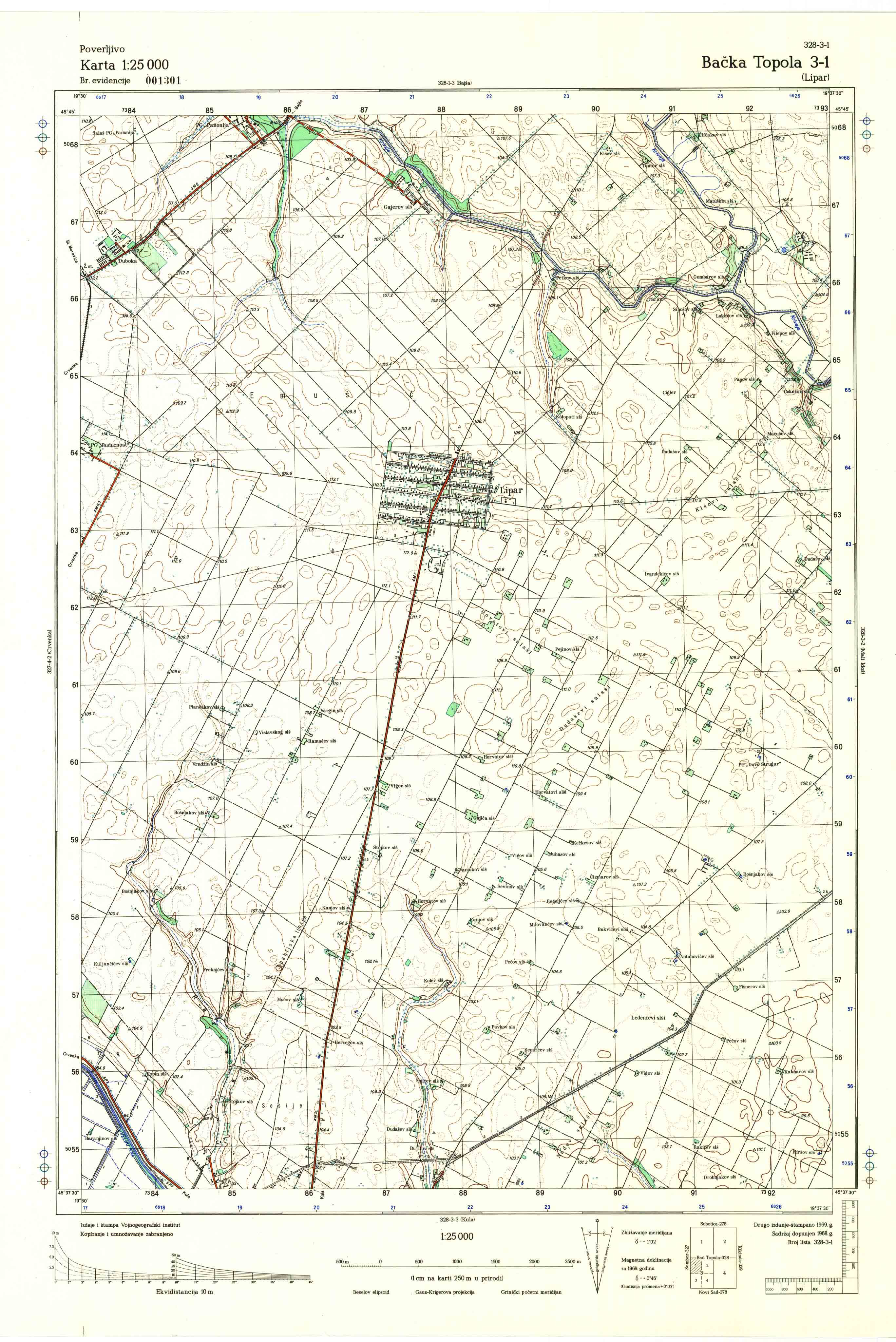  topografska karta srbije 25000 JNA  