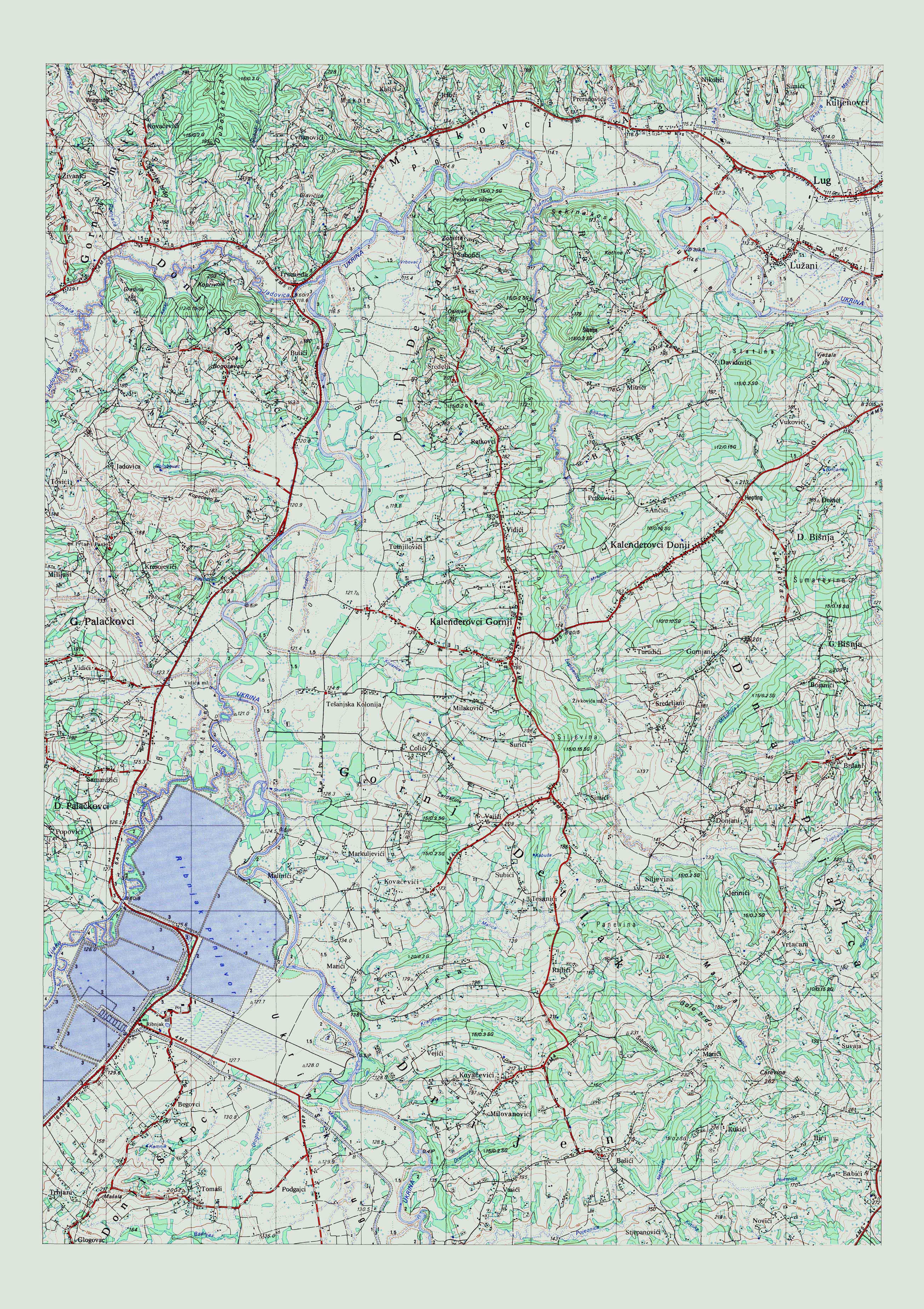  topografska karta BiH 25000 JNA  donji Strpci