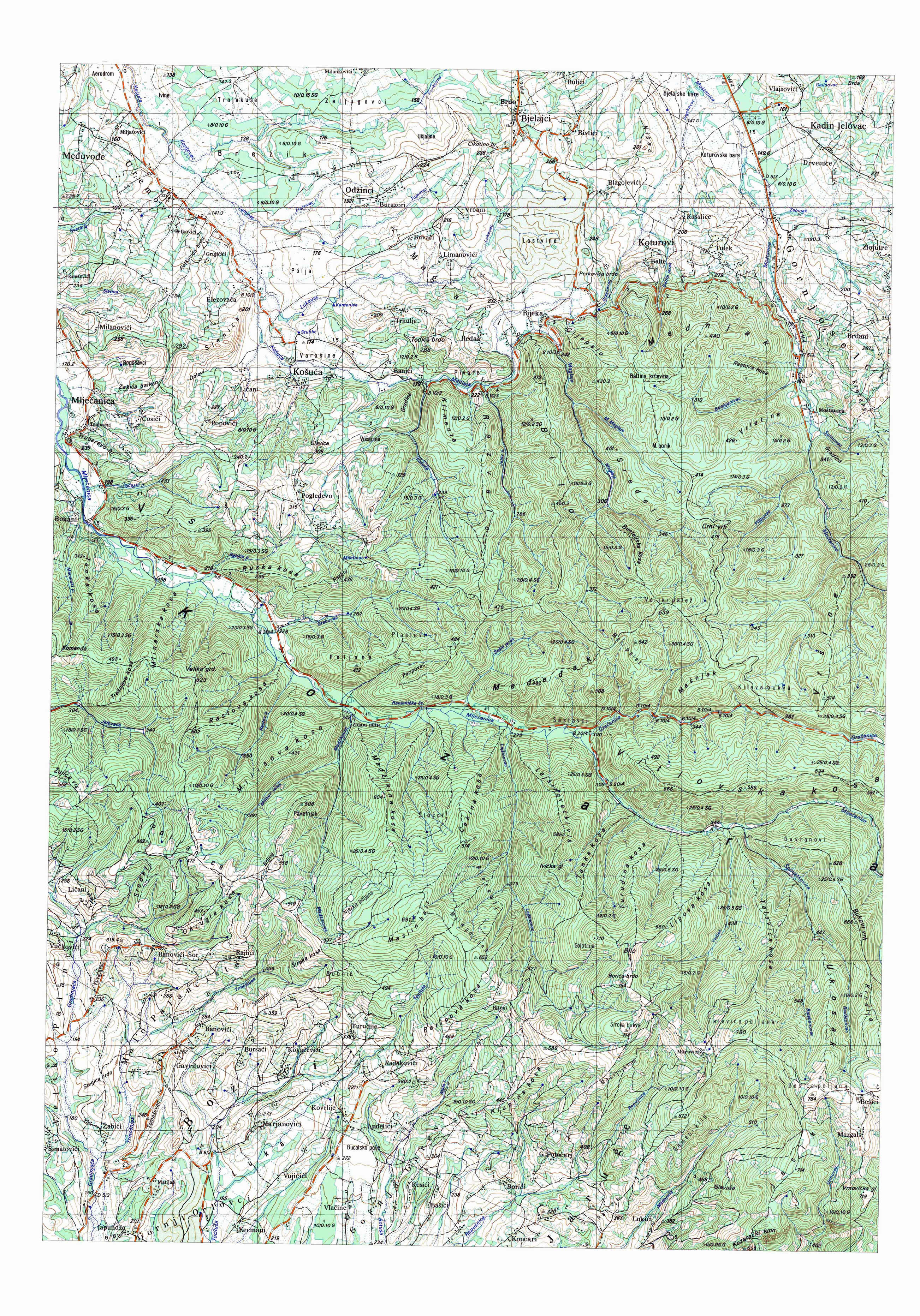  topografska karta BiH 25000 JNA  Dubica