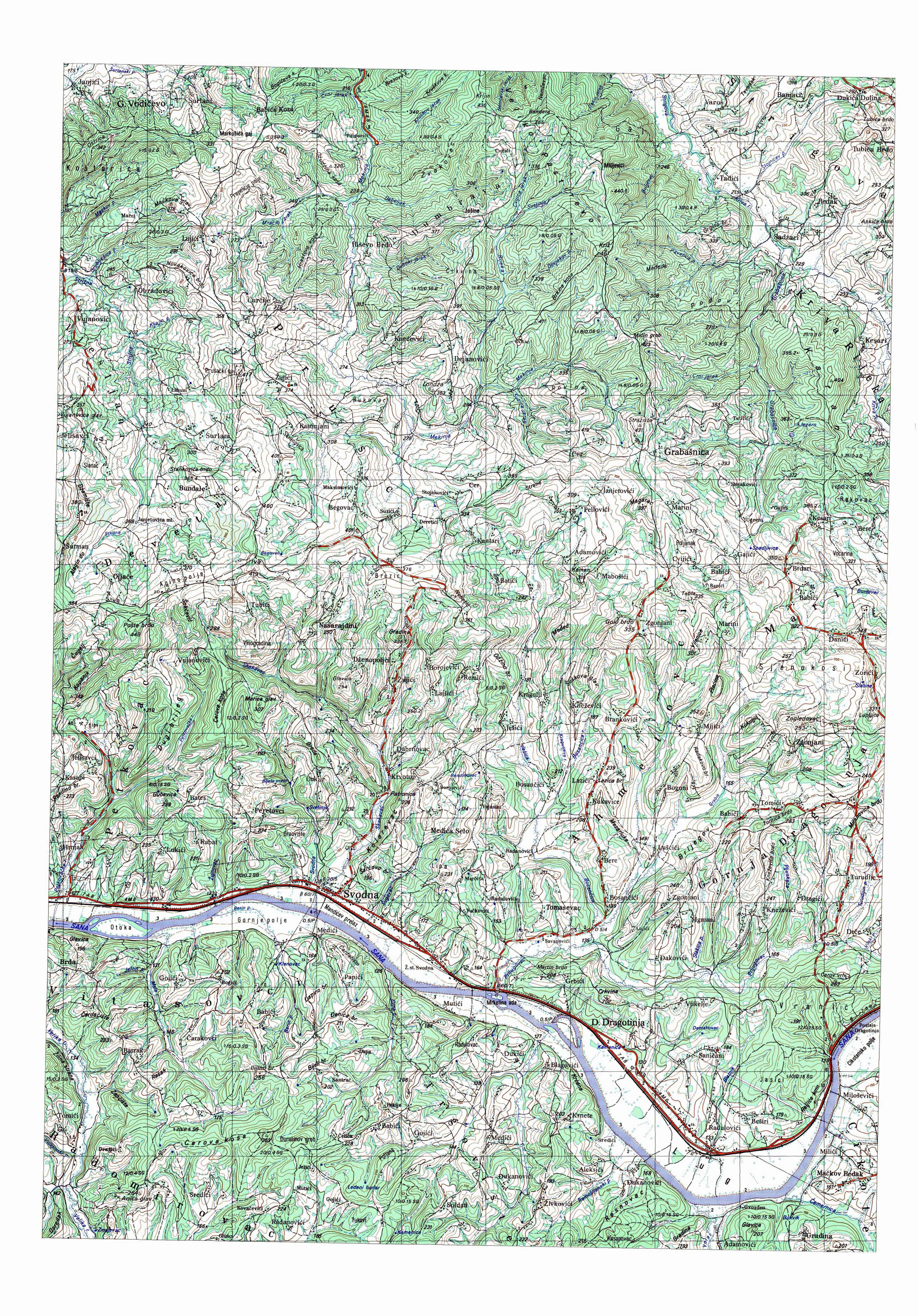  topografska karta BiH 25000 JNA  Dubica