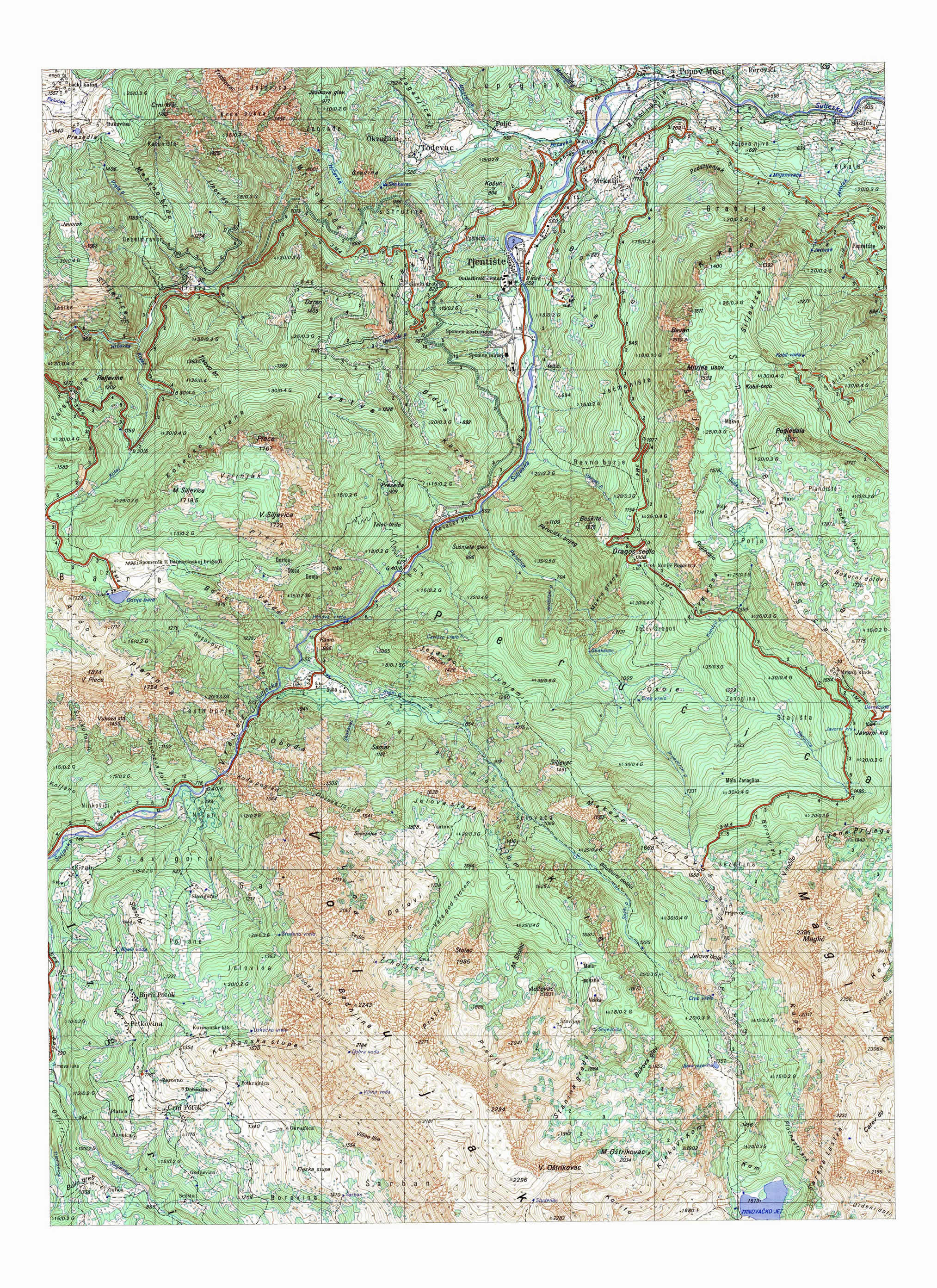  topografska BiH 25000 tjentiste