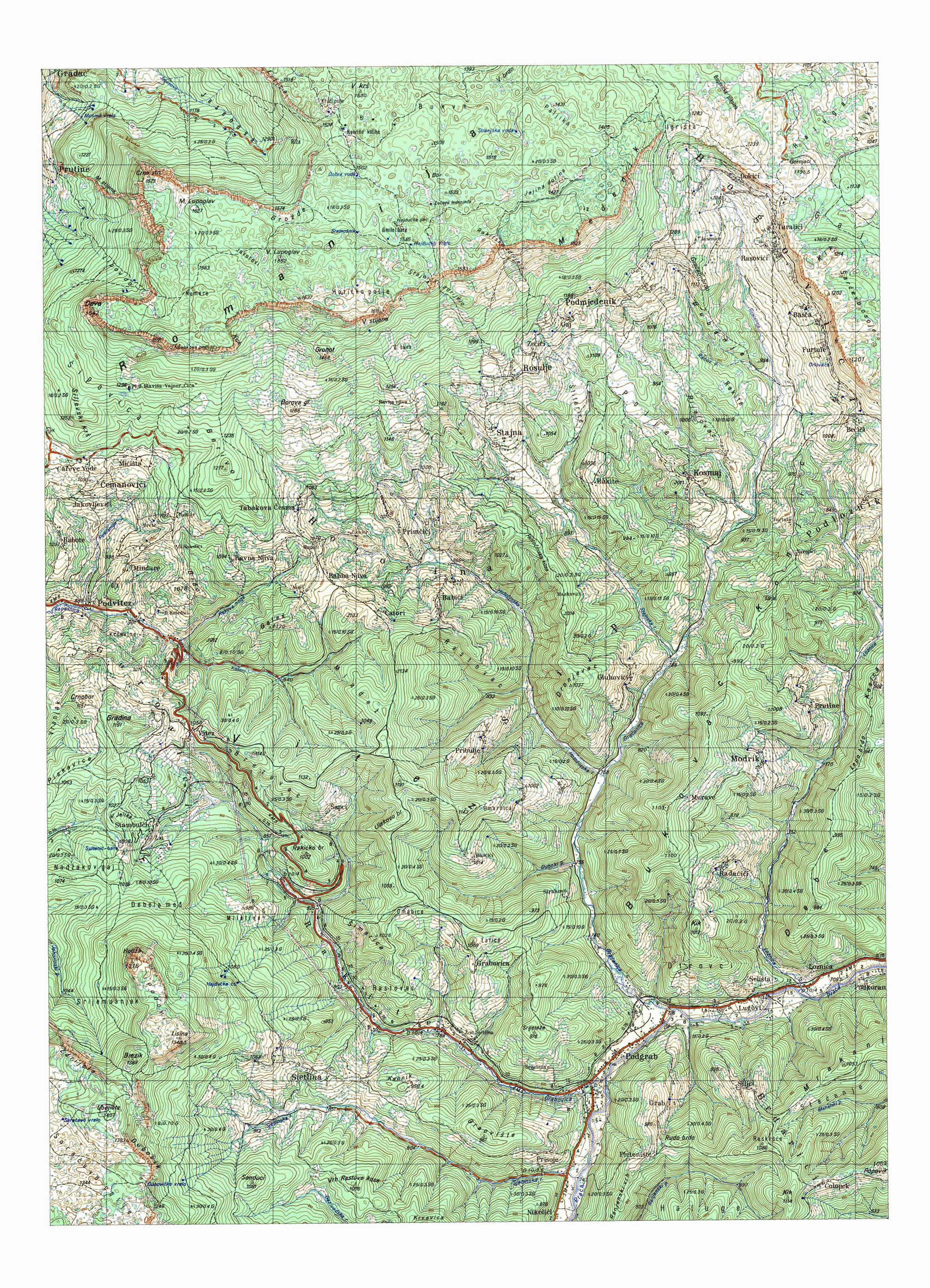  topografska karta BiH 25000 JNA  Goražde
