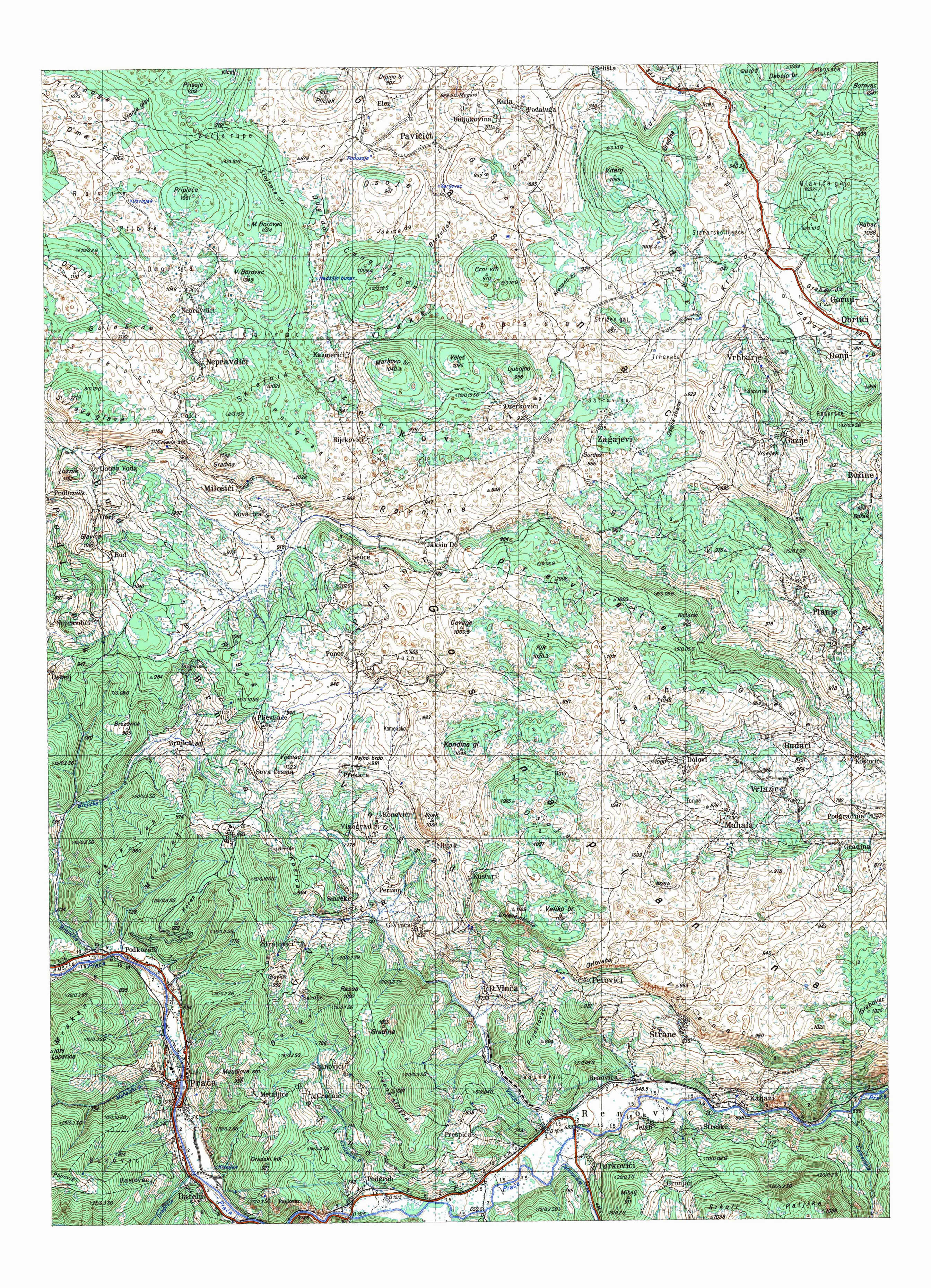  topografska karta BiH 25000 JNA  Goražde