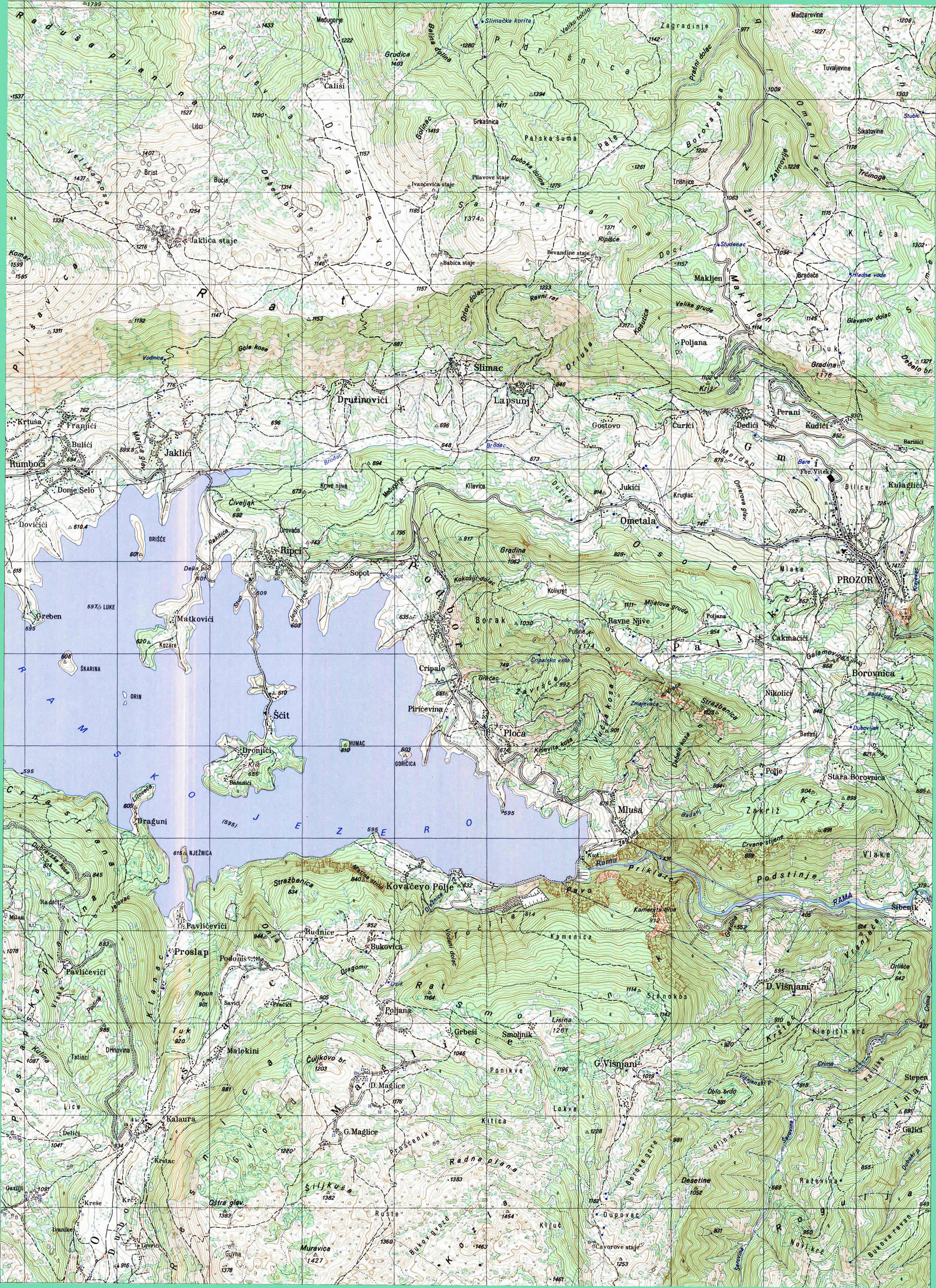  topografska karta BiH 25000 JNA prozor
