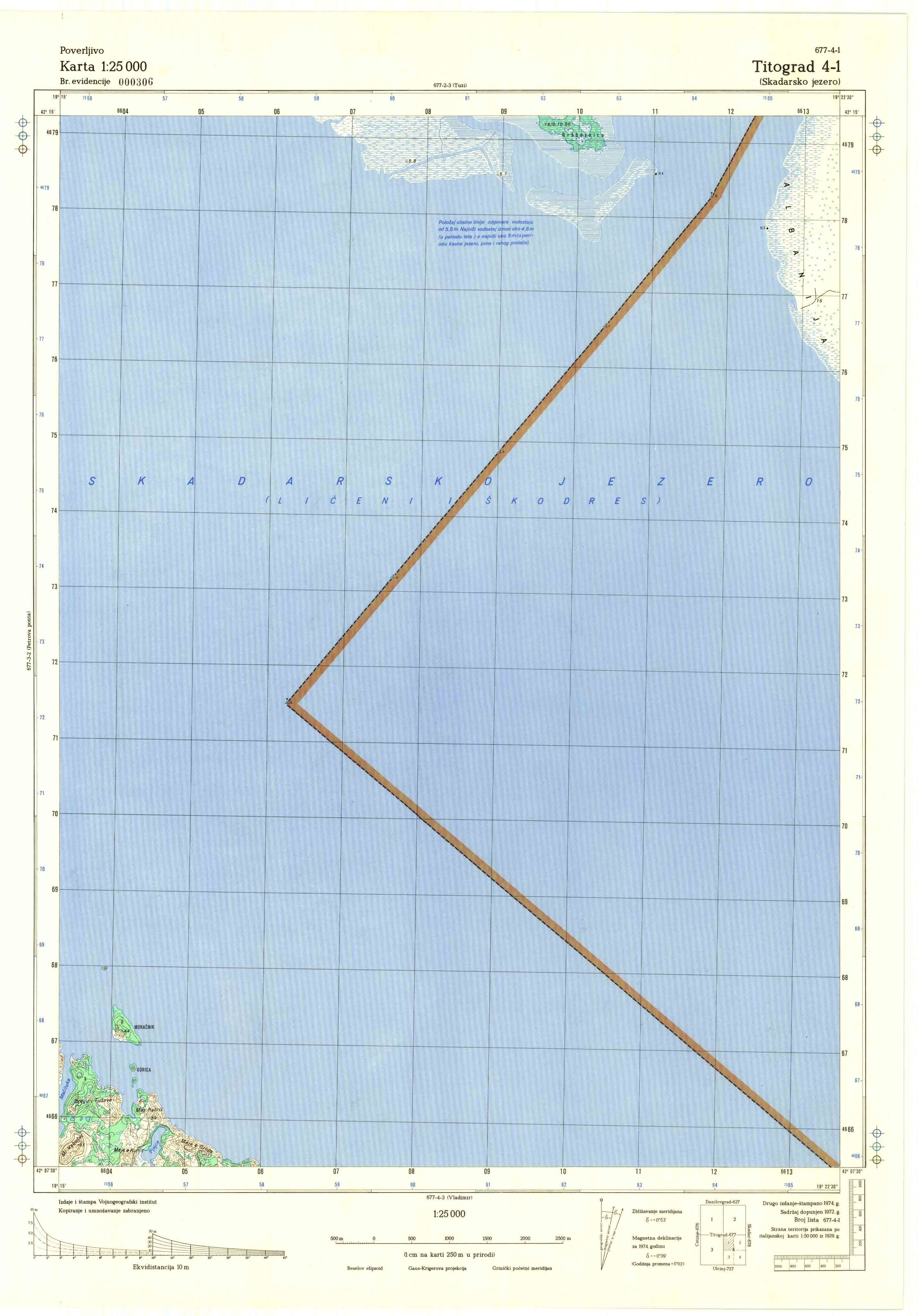  topografska karta crne gore 25000 JNA  Ivangrad