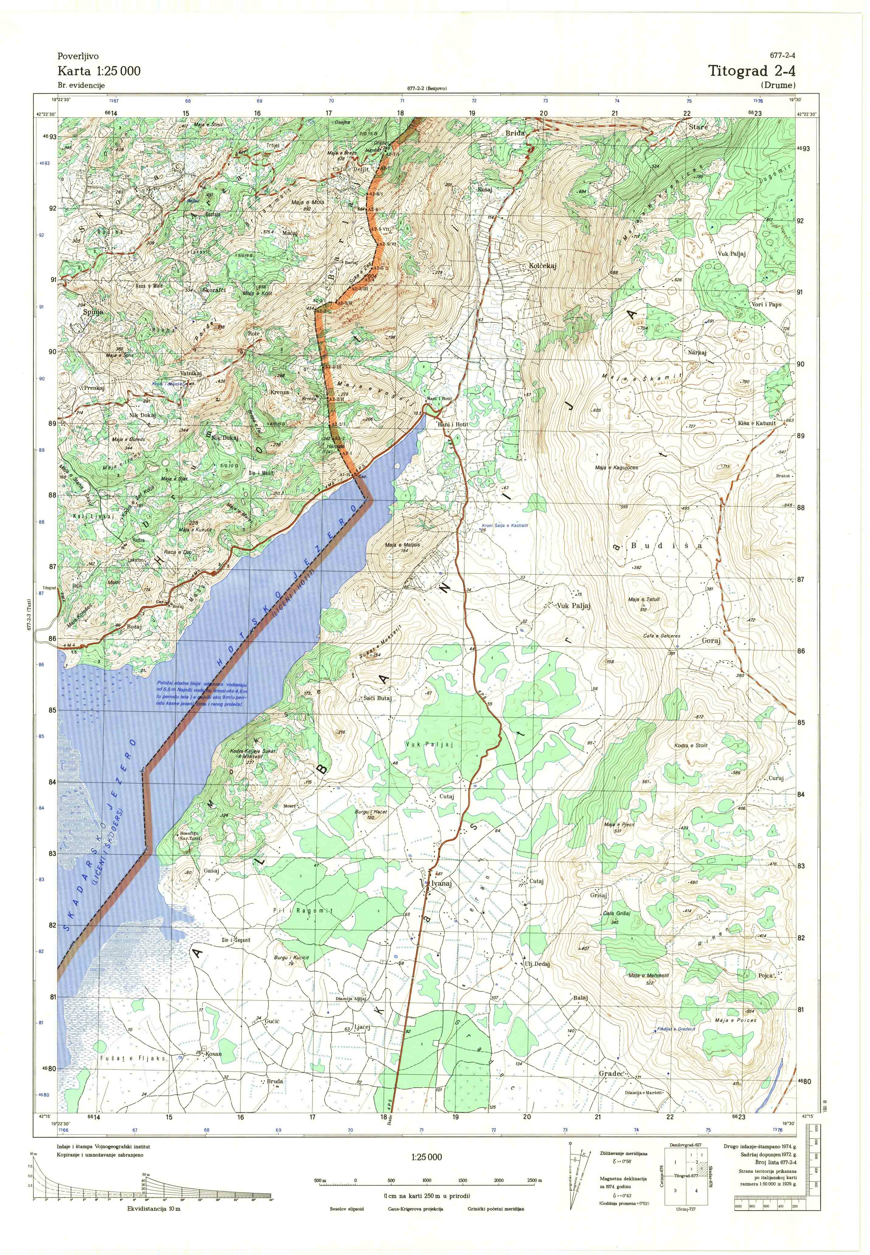  topografska karta crne gore 25000 JNA  Ivangrad