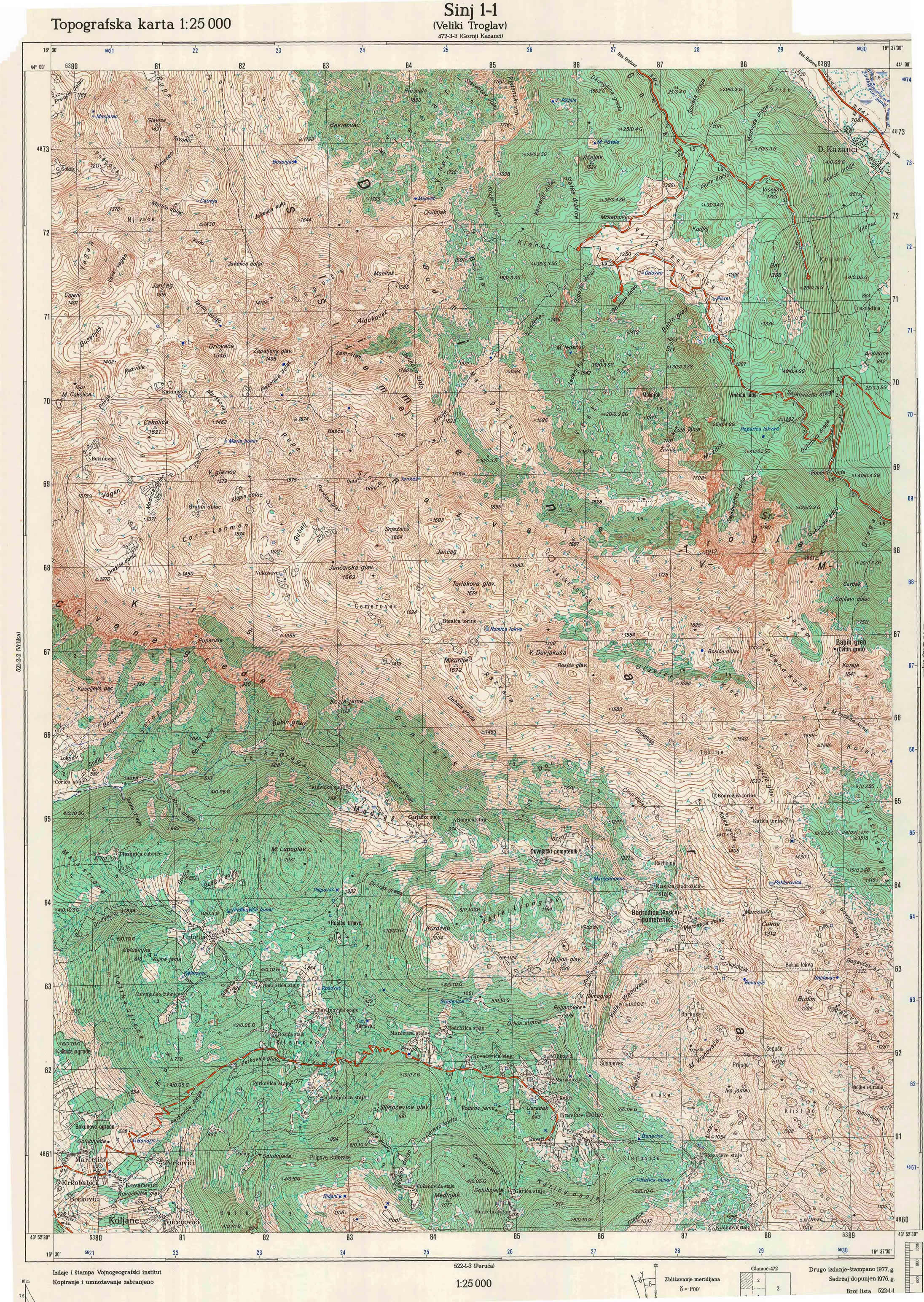 sinj karte JNA
