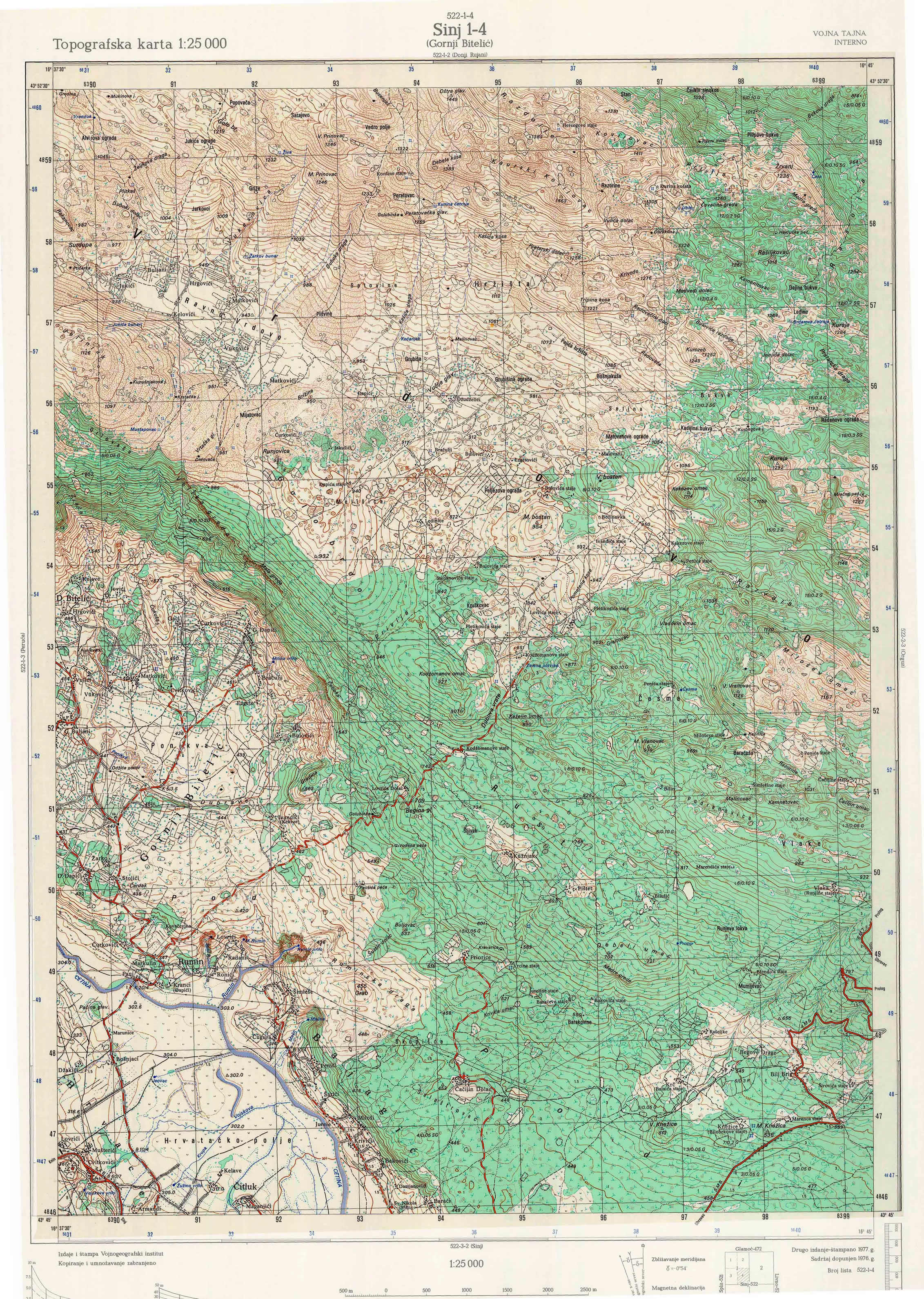sinj karte JNA