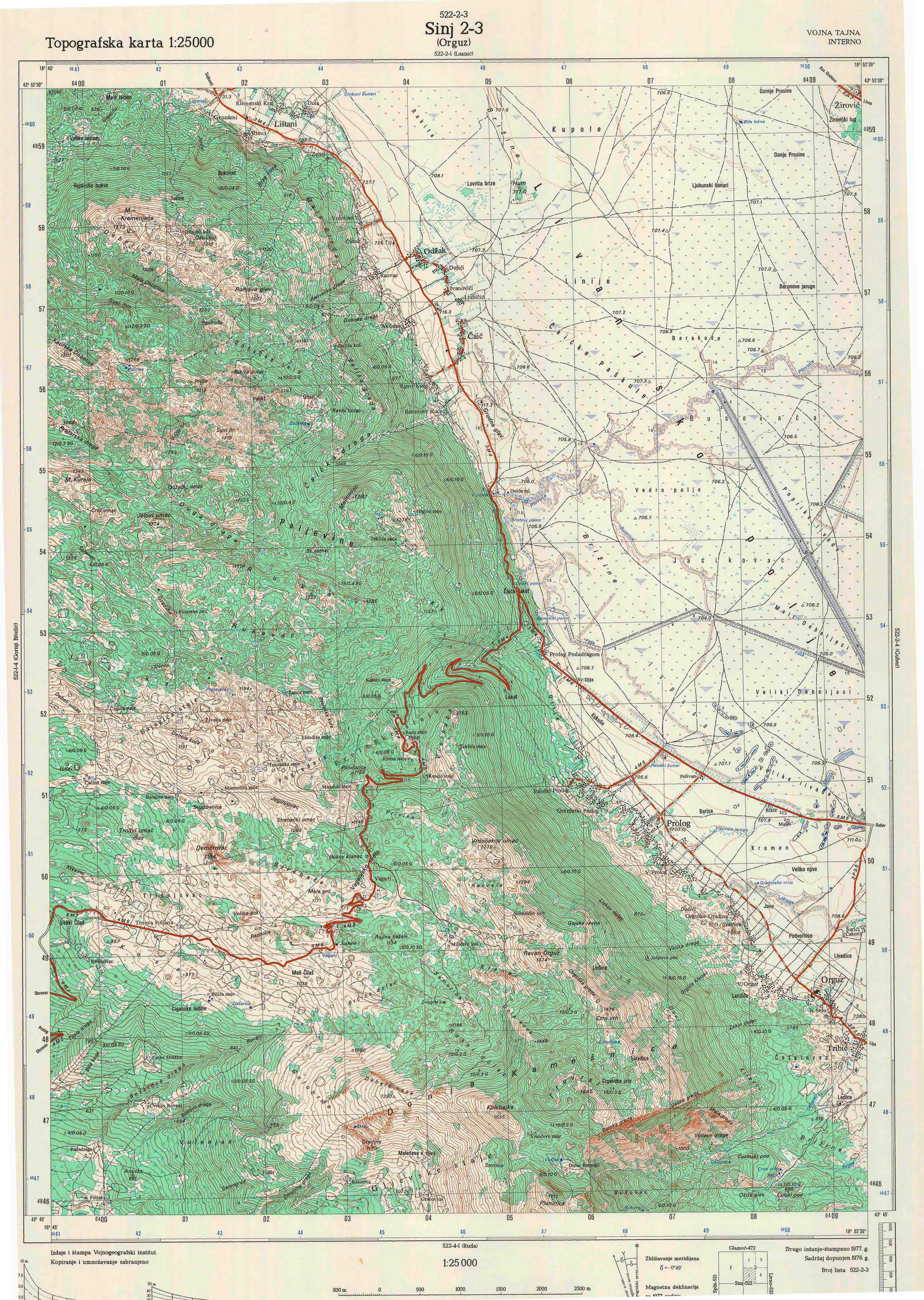 sinj karte JNA