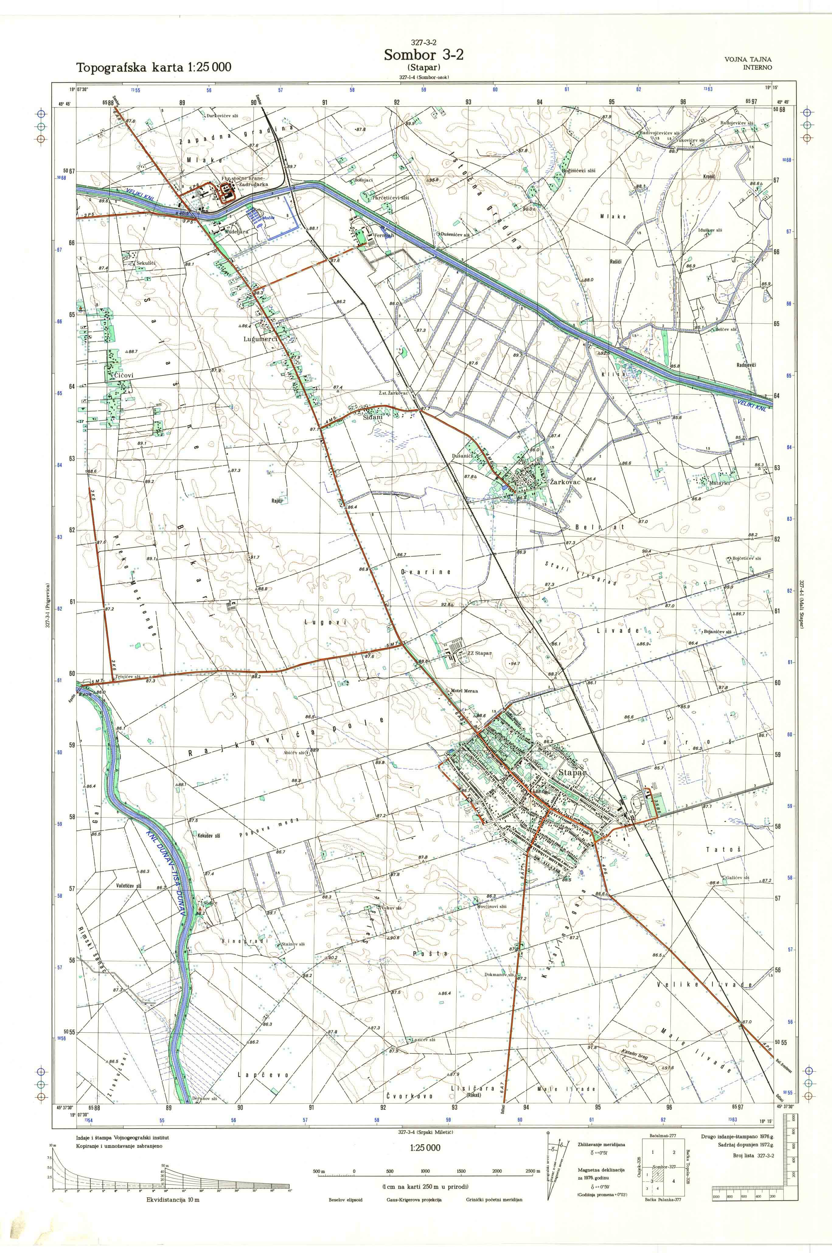  topografska karta srbije 25000 JNA Stapan 