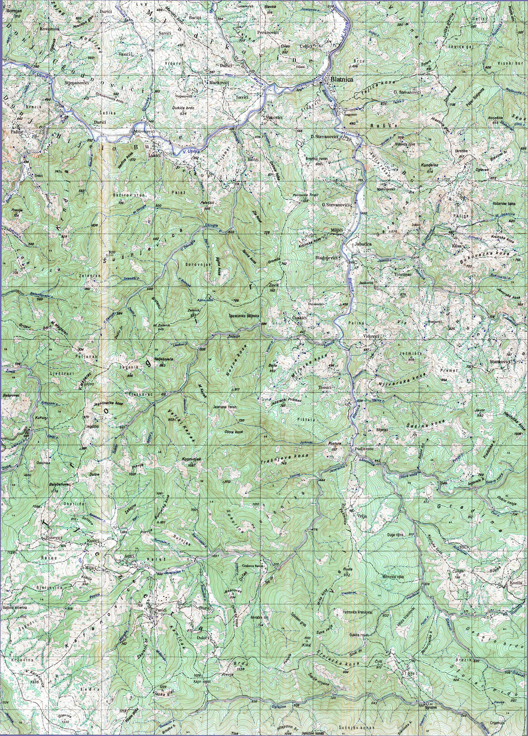  topografska karta srbije 25000 JNA  Trogir