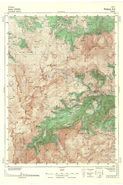 Topografske Karte  Kosovo 1:25000 Prizren